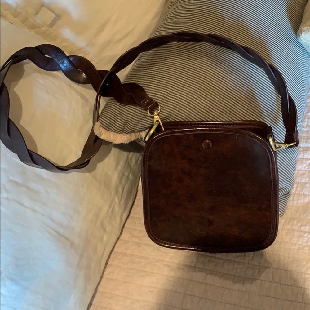 Anthro leather crossbody purse
